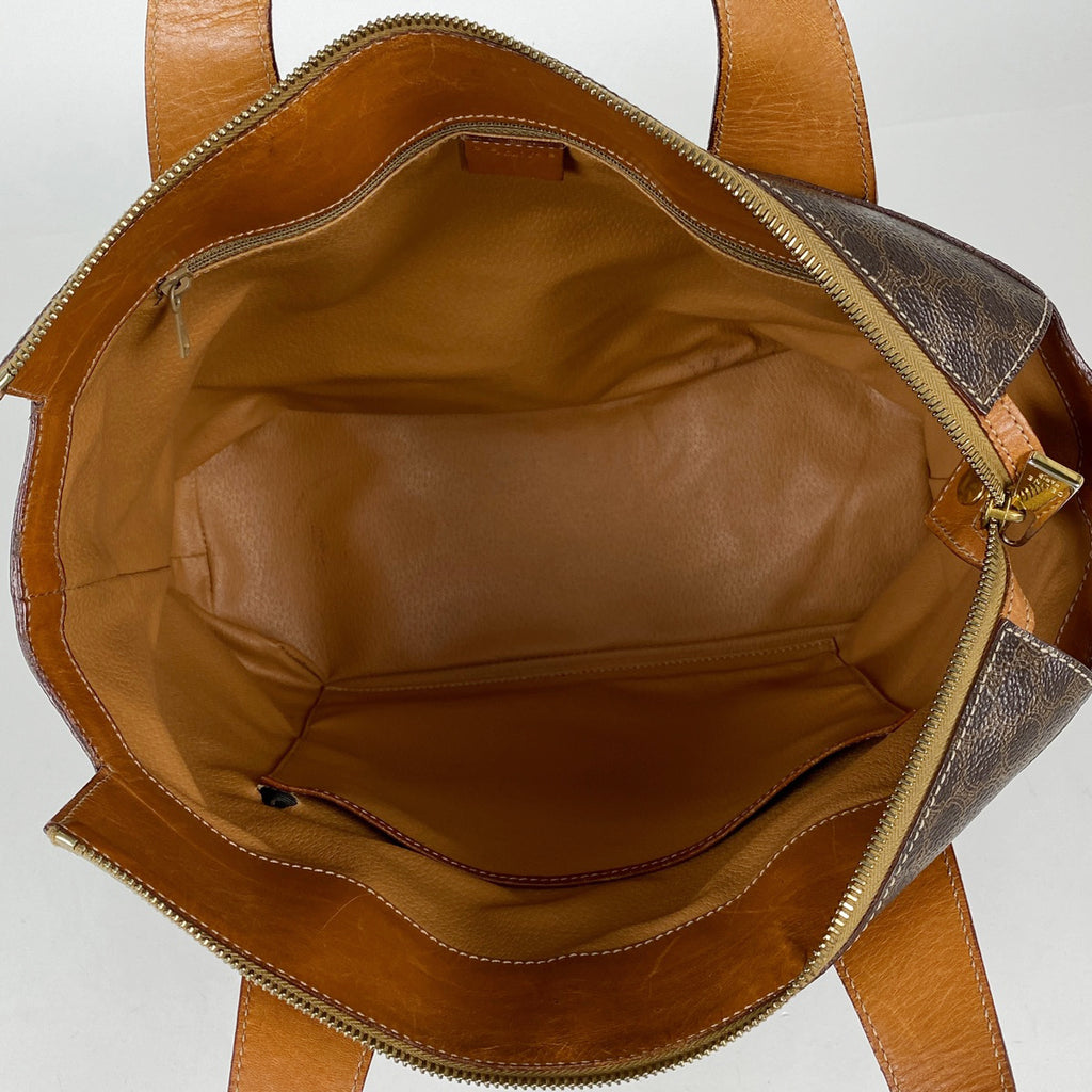 セリーヌ マカダム柄 トートバッグ ハンドバッグ トートバッグ コーティングキャンバス ブラウン レディース 【中古】brbag