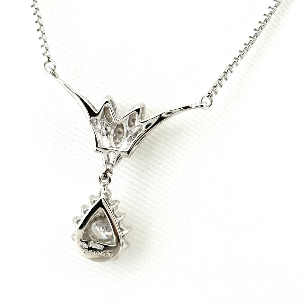 ダイヤモンド デザインネックレス プラチナ ペンダント メレダイヤ ネックレス Pt850 ダイヤモンド レディース 【中古】nbjwl