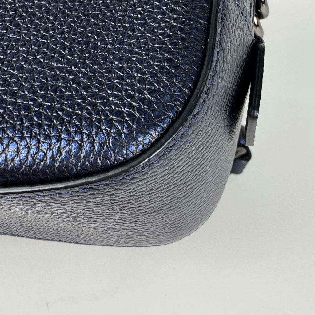 コーチ ロゴ ショルダーバッグ フリンジ タッセル ショルダーバッグ レザー ネイビー 31038 レディース 【中古】brbag