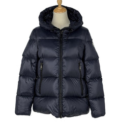 モンクレール ダウンジャケット フーディ 防寒 アウター ダウンジャケット ネイビー レディース ブランド品（アパレル） 【中古】brapp