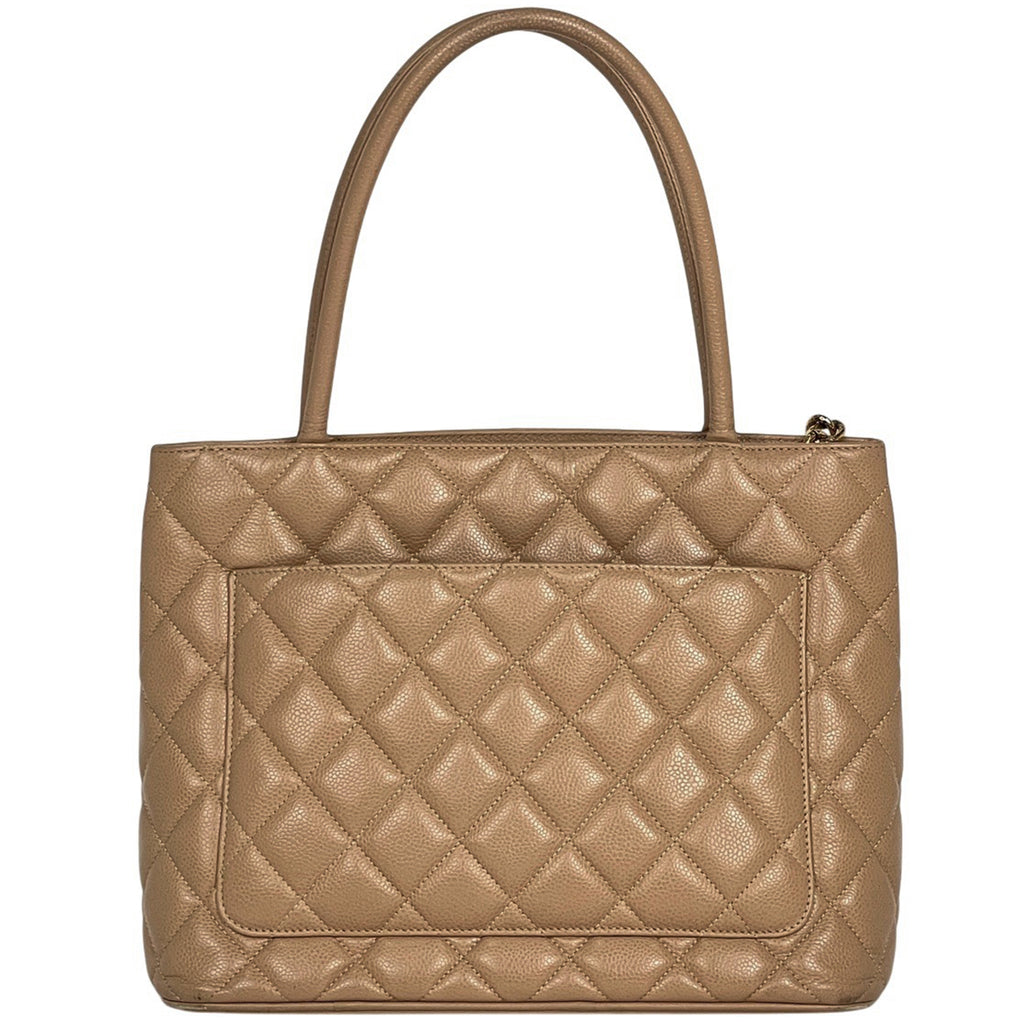 シャネル 復刻トート ハンドバッグ ココマーク トートバッグ キャビアスキン ベージュ A01804 レディース 【中古】brbag