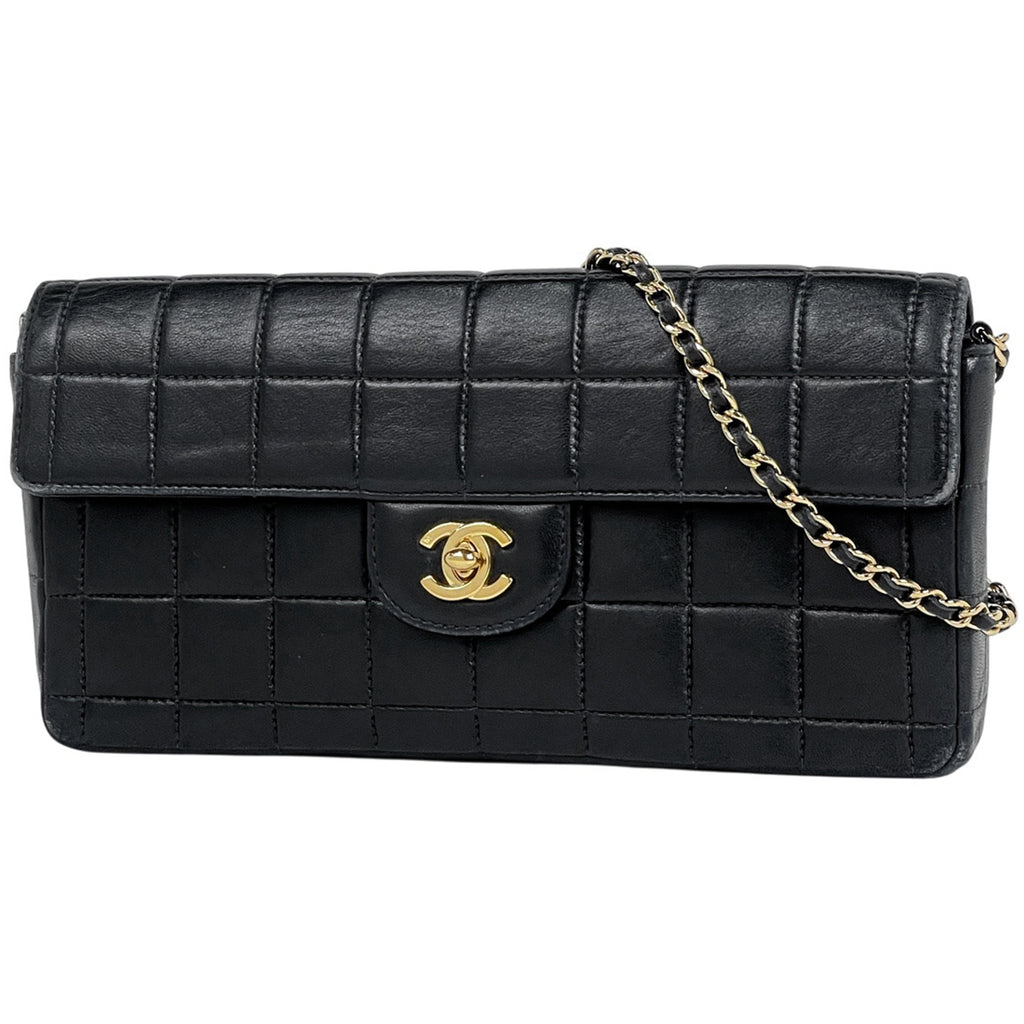 シャネル チョコバー チェーン ショルダーバッグ ココマーク ショルダーバッグ レザー ブラック レディース 【中古】brbag