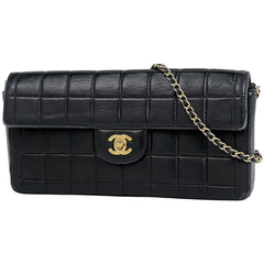 シャネル チョコバー チェーン ショルダーバッグ ココマーク ショルダーバッグ レザー ブラック レディース 【中古】brbag
