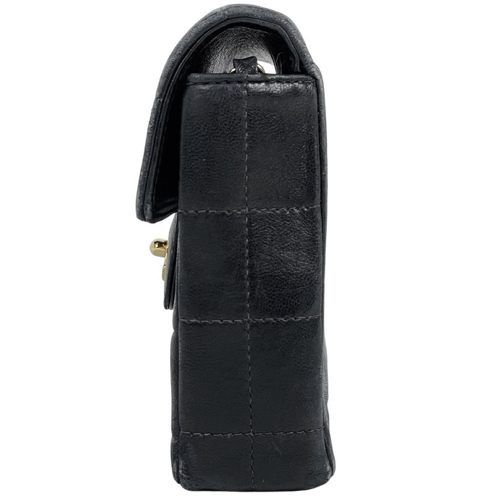 シャネル チョコバー チェーン ショルダーバッグ ココマーク ショルダーバッグ レザー ブラック レディース 【中古】brbag