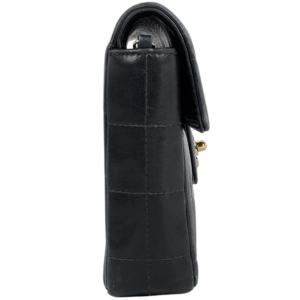 シャネル チョコバー チェーン ショルダーバッグ ココマーク ショルダーバッグ レザー ブラック レディース 【中古】brbag