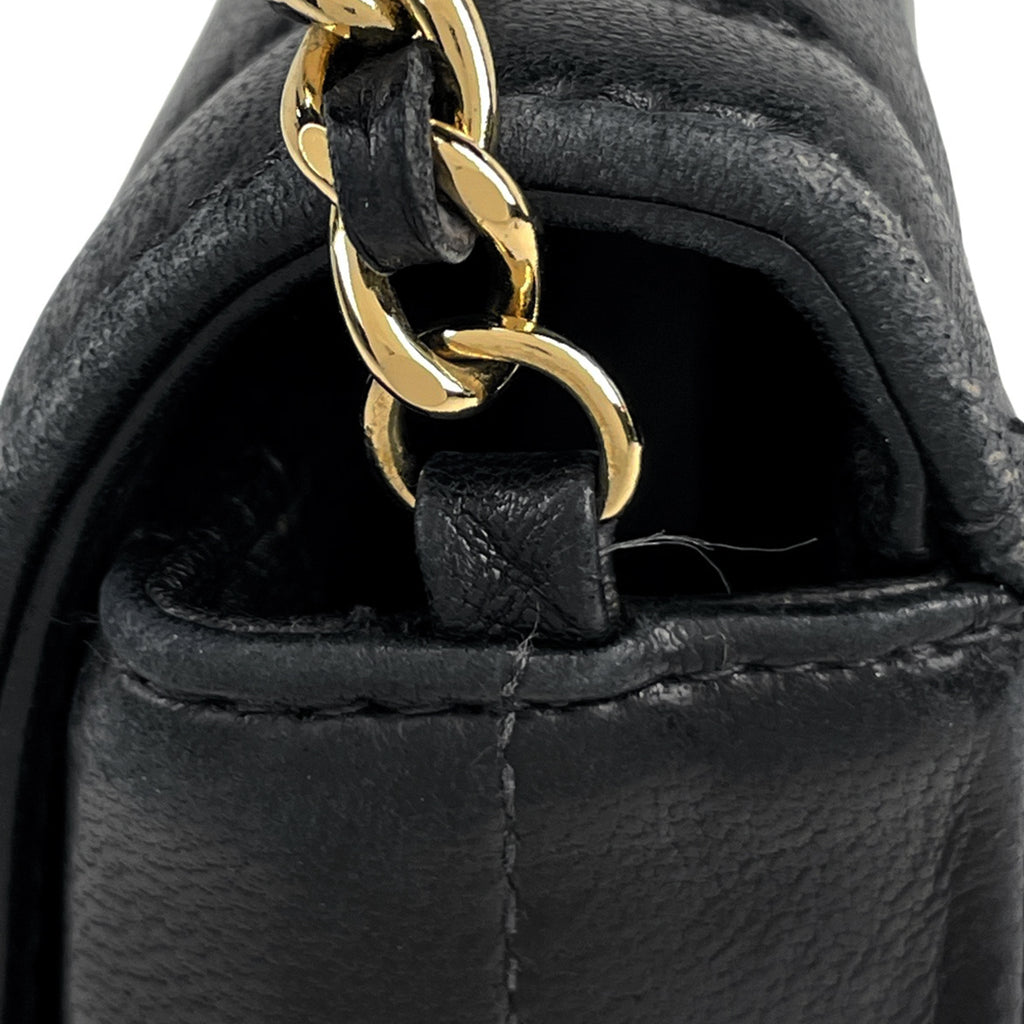 シャネル チョコバー チェーン ショルダーバッグ ココマーク ショルダーバッグ レザー ブラック レディース 【中古】brbag