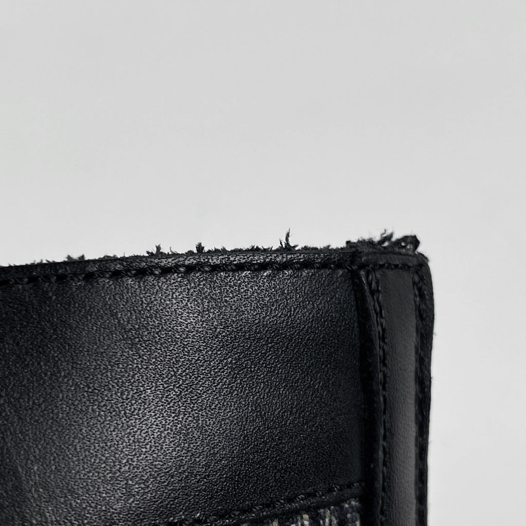 クリスチャンディオール トロッター柄 ショート ブーツ オブリーク 靴 ブーツ レザー キャンバス ブラック ネイビー メンズ 【中古】brapp