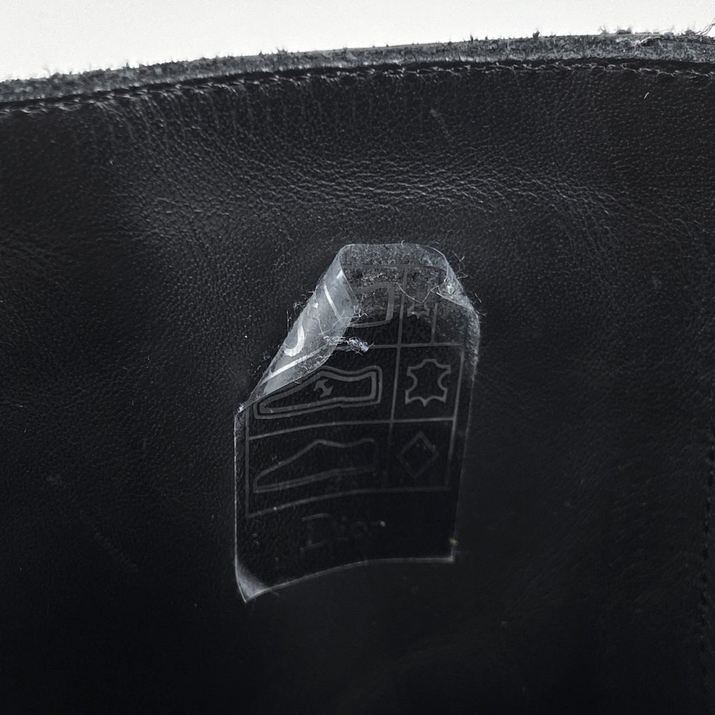 クリスチャンディオール トロッター柄 ショート ブーツ オブリーク 靴 ブーツ レザー キャンバス ブラック ネイビー メンズ 【中古】brapp