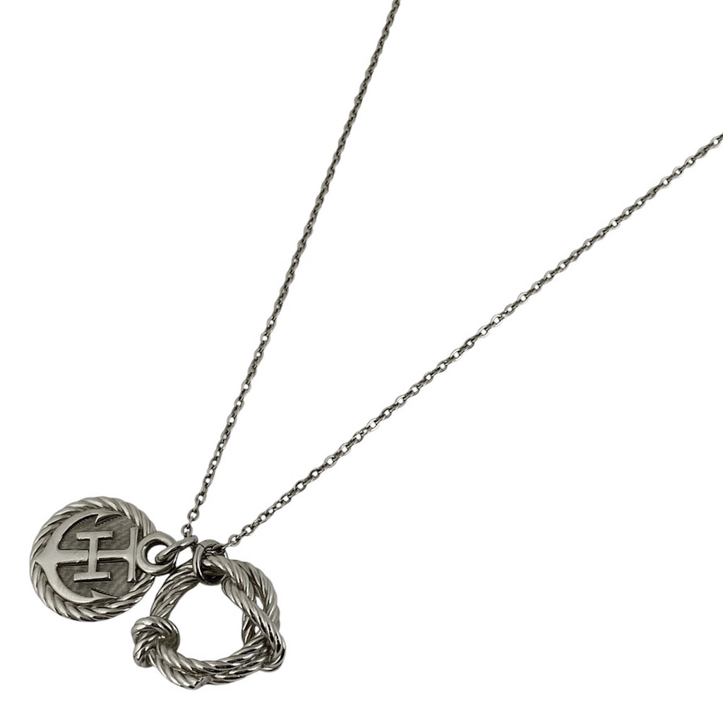 エルメス コルダージュ ロープ ネックレス ロゴ ラウンド型 ネックレス メタル シルバー レディース 【中古】bracc