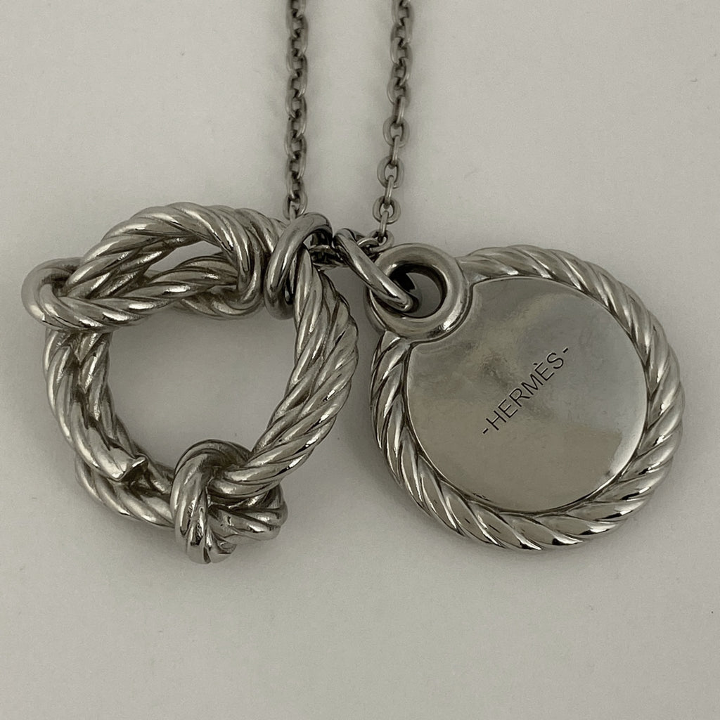エルメス コルダージュ ロープ ネックレス ロゴ ラウンド型 ネックレス メタル シルバー レディース 【中古】bracc