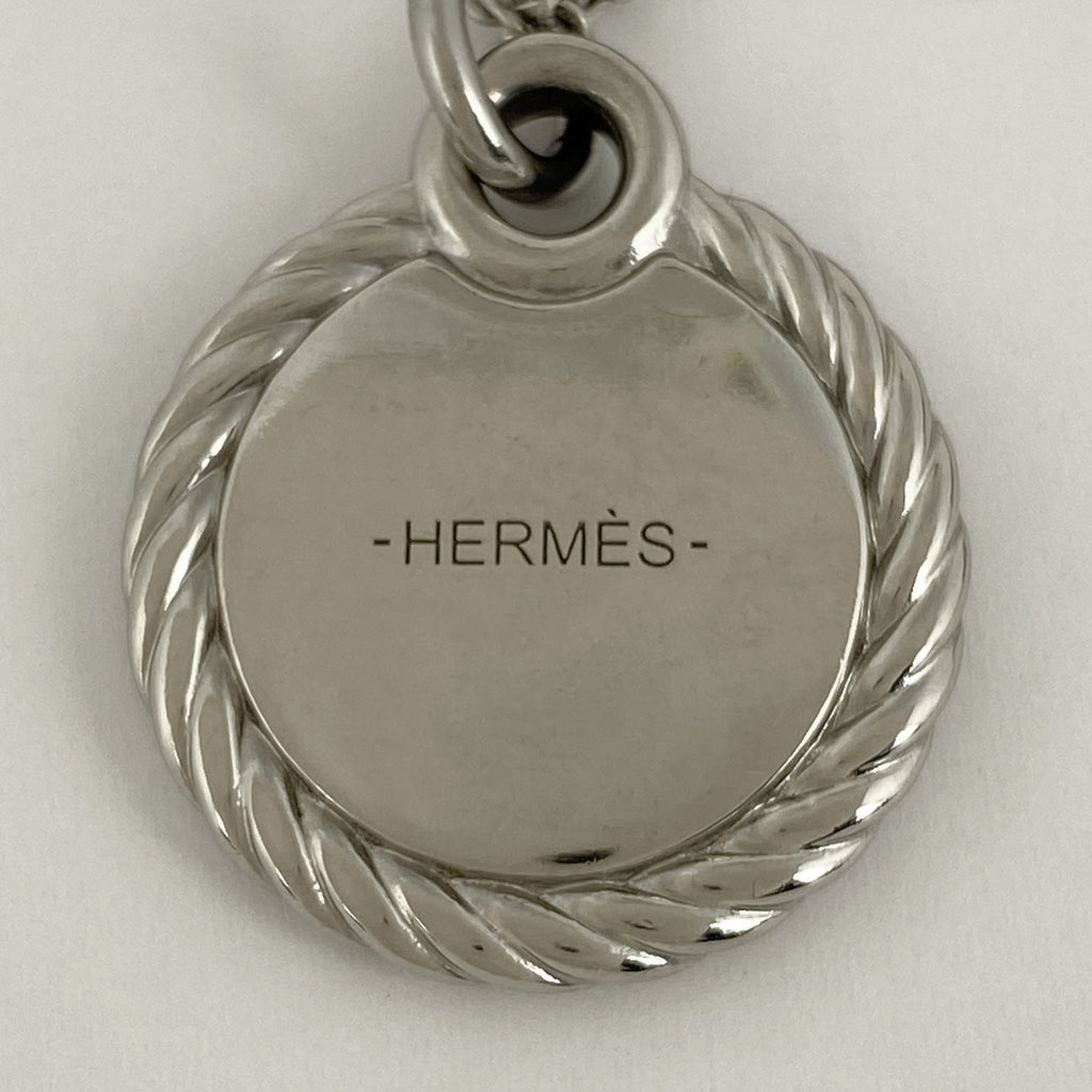 エルメス コルダージュ ロープ ネックレス ロゴ ラウンド型 ネックレス メタル シルバー レディース 【中古】bracc