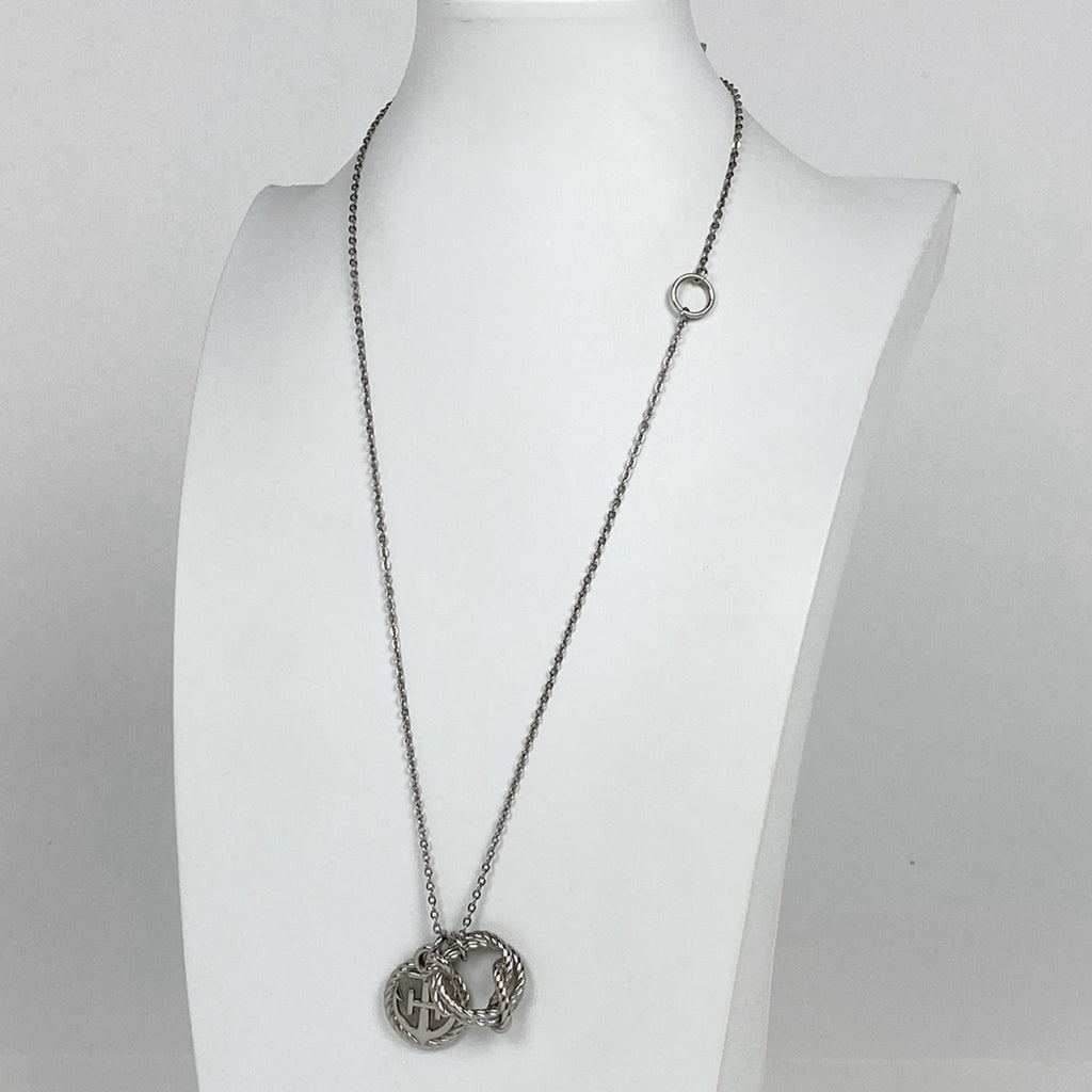 エルメス コルダージュ ロープ ネックレス ロゴ ラウンド型 ネックレス メタル シルバー レディース 【中古】bracc