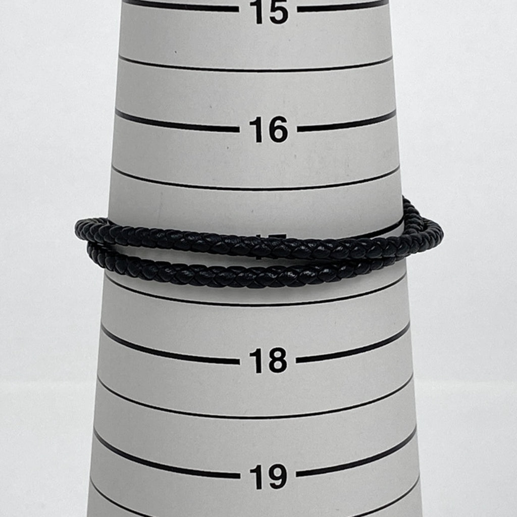 エルメス トゥル二 トレッセ ブレスレット 2連 Hロゴ ブレスレット レザー メタル ブラック シルバー レディース 【中古】bracc