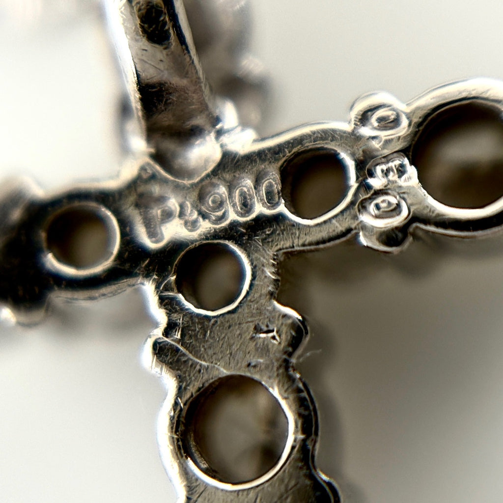 クロスモチーフ ネックレス プラチナ ペンダント 十字架 メレダイヤ ネックレス Pt900 Pt850 ダイヤモンド レディース ノンブランドジュエリー 【中古】nbjwl