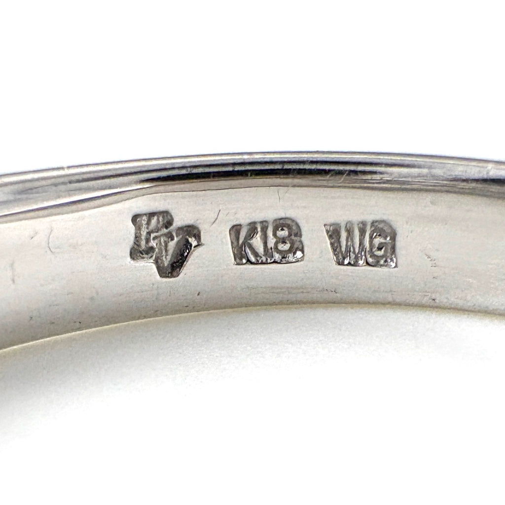 ポンテヴェキオ サファイア デザインリング WG ホワイトゴールド 指輪 ダイヤモンド リング 14.5号 K18 WG サファイア レディース ブランドジュエリー 【中古】brjwl