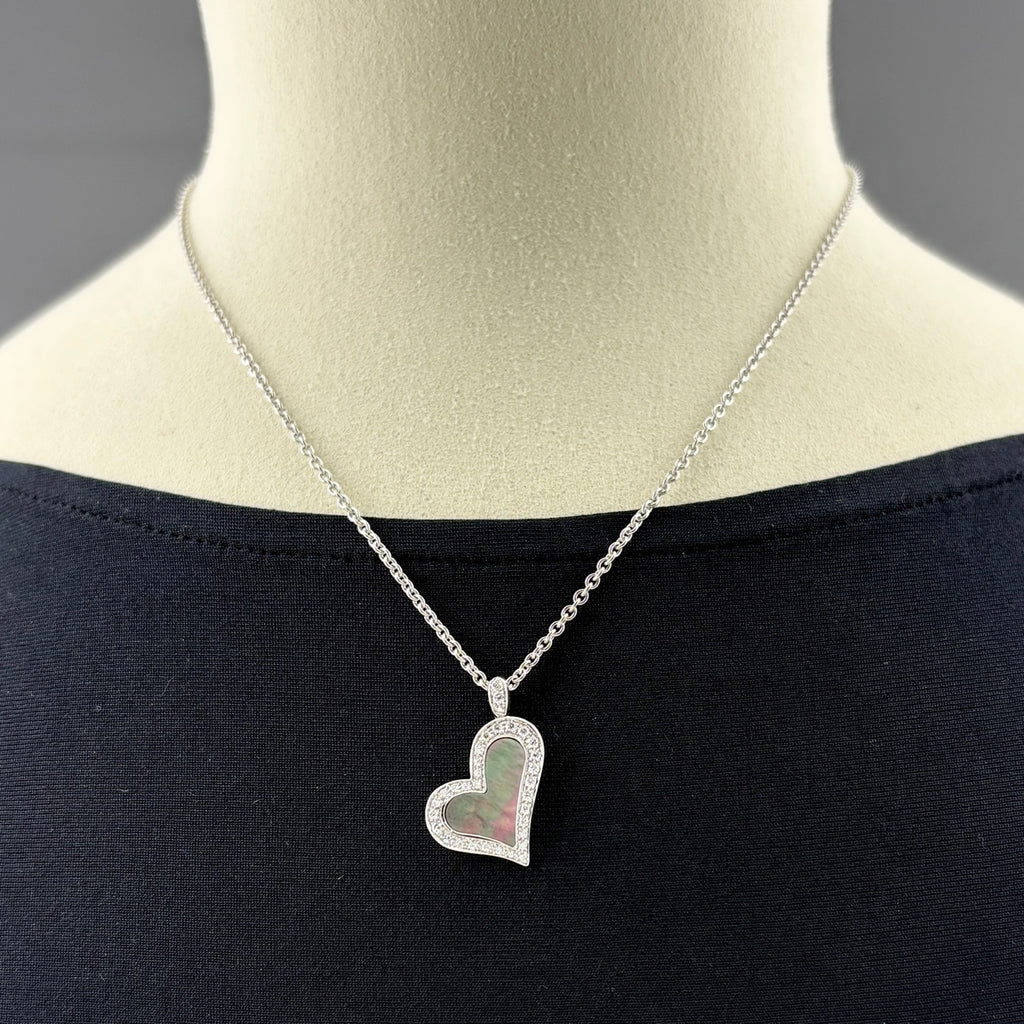 ピアジェ ライムライト ネックレス WG ホワイトゴールド ペンダント メレダイヤ ハートモチーフ 貝 ネックレス 750 シェル ダイヤモンド レディース ブランドジュエリー 【中古】brjwl