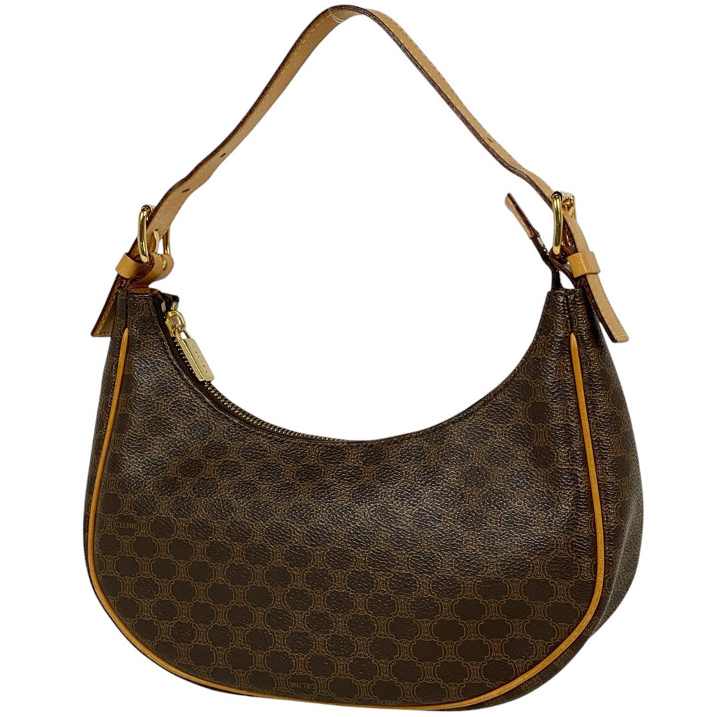 セリーヌ マカダム柄 ショルダーバッグ ワンショルダー 肩掛け ハンドバッグ ショルダーバッグ コーティングキャンバス ブラウン レディース 【中古】brbag