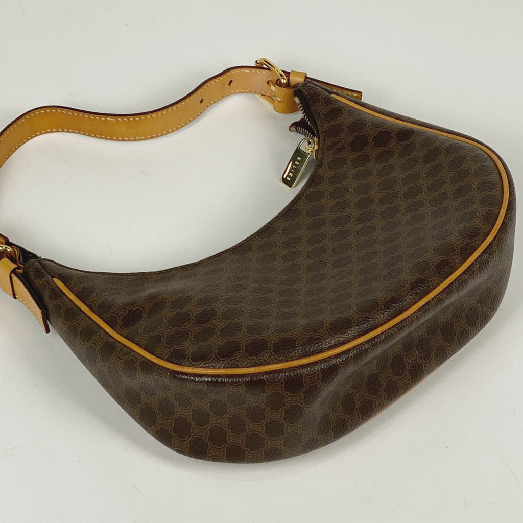 セリーヌ マカダム柄 ショルダーバッグ ワンショルダー 肩掛け ハンドバッグ ショルダーバッグ コーティングキャンバス ブラウン レディース 【中古】brbag