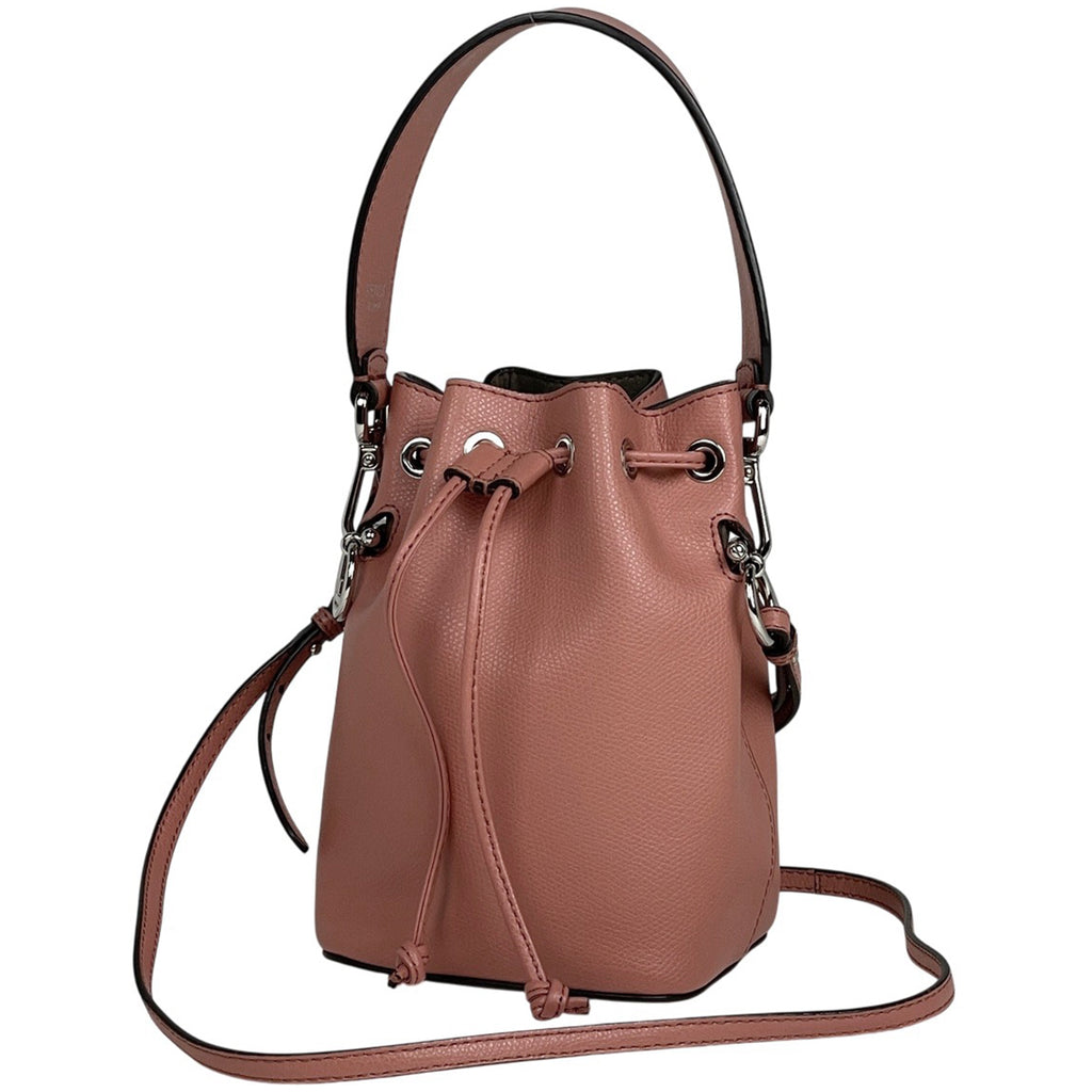 フェンディ モン トレゾール 2WAY ショルダーバッグ 巾着型 ミニバッグ ハンドバッグ レザー ピンク 8BS010 レディース 【中古】brbag