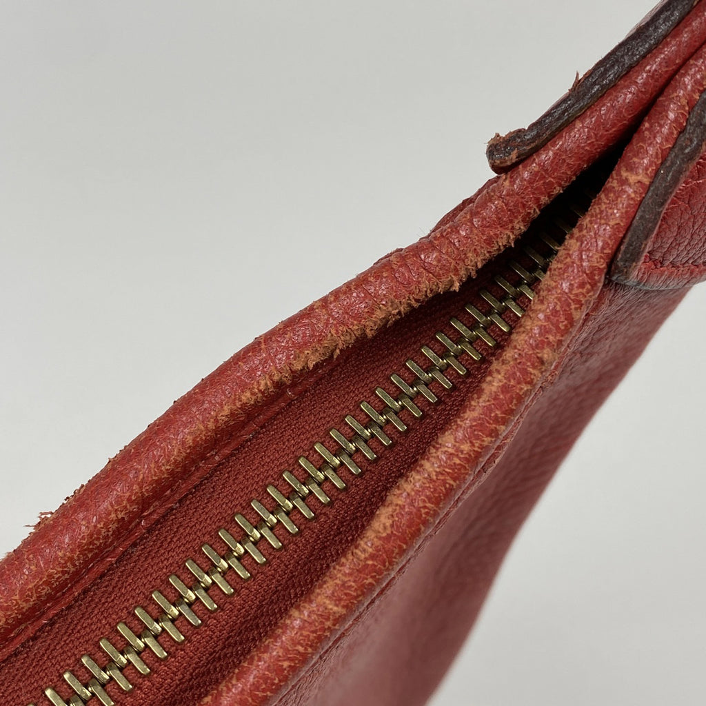 エルメス トリム 31 ワンショルダー 肩掛け ショルダーバッグ レザー レッド □E レディース 【中古】brbag