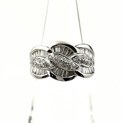 メレダイヤ デザインリング プラチナ 指輪 リング 12号 Pt900 ダイヤモンド レディース ノンブランドジュエリー 【中古】nbjwl