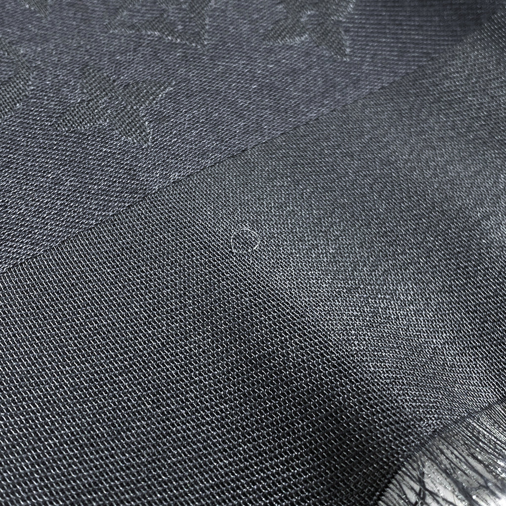 ルイ・ヴィトン ショール モノグラム シャイン ストール 大判 シルク ウール 金属繊維 グレー レディース 【中古】brbag