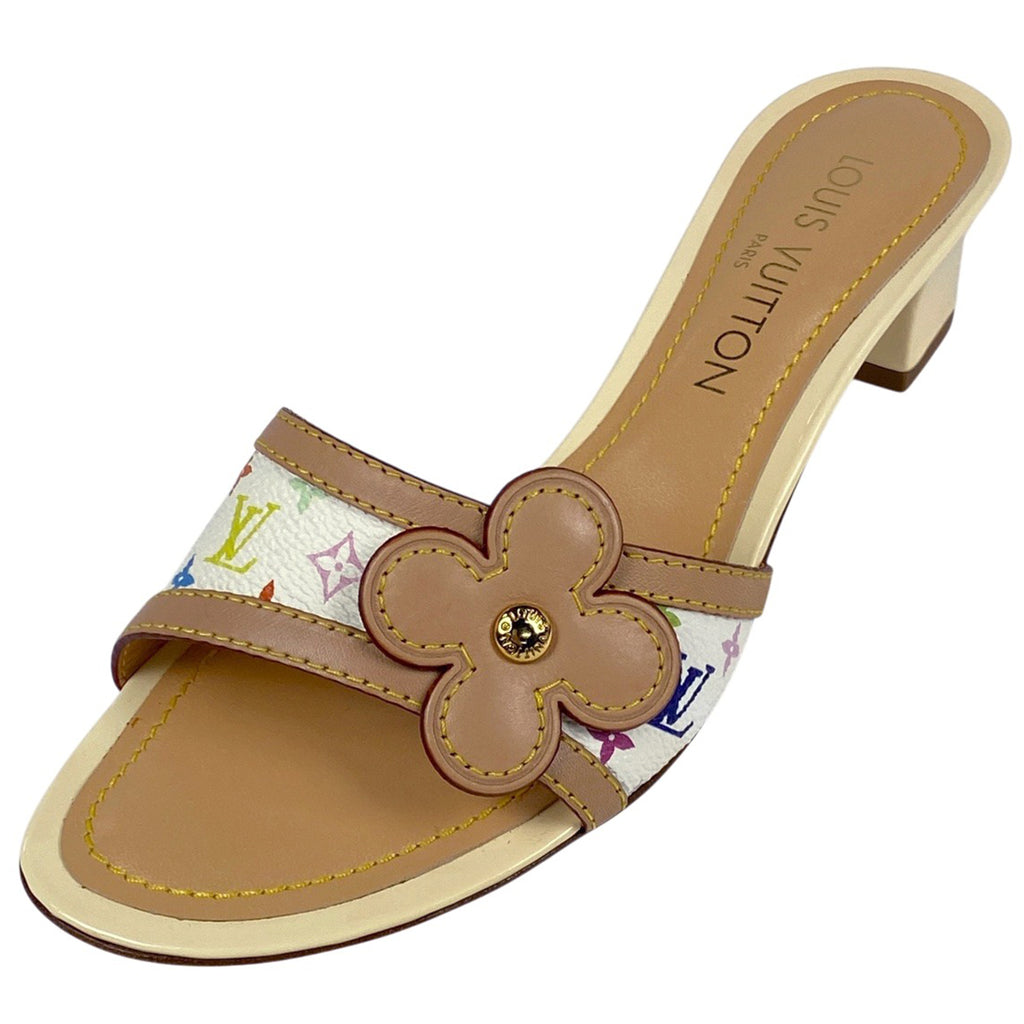 ルイ・ヴィトン モノグラム サンダル ミュール フラワー 靴 サンダル モノグラムマルチカラー ブロン(ホワイト) レディース 【中古】brapp