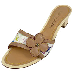 ルイ・ヴィトン モノグラム サンダル ミュール フラワー 靴 サンダル モノグラムマルチカラー ブロン(ホワイト) レディース 【中古】brapp