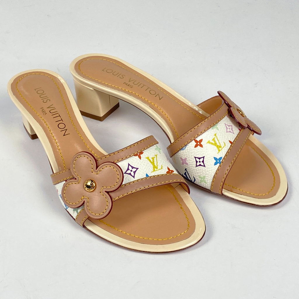 ルイ・ヴィトン モノグラム サンダル ミュール フラワー 靴 サンダル モノグラムマルチカラー ブロン(ホワイト) レディース 【中古】brapp