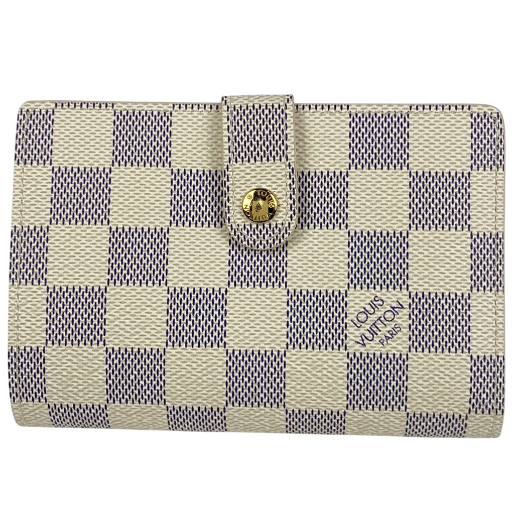 ルイ・ヴィトン ポルトフォイユ ヴィエノワ 二つ折り財布 ダミエアズール ホワイト N61676 レディース 【中古】brbag