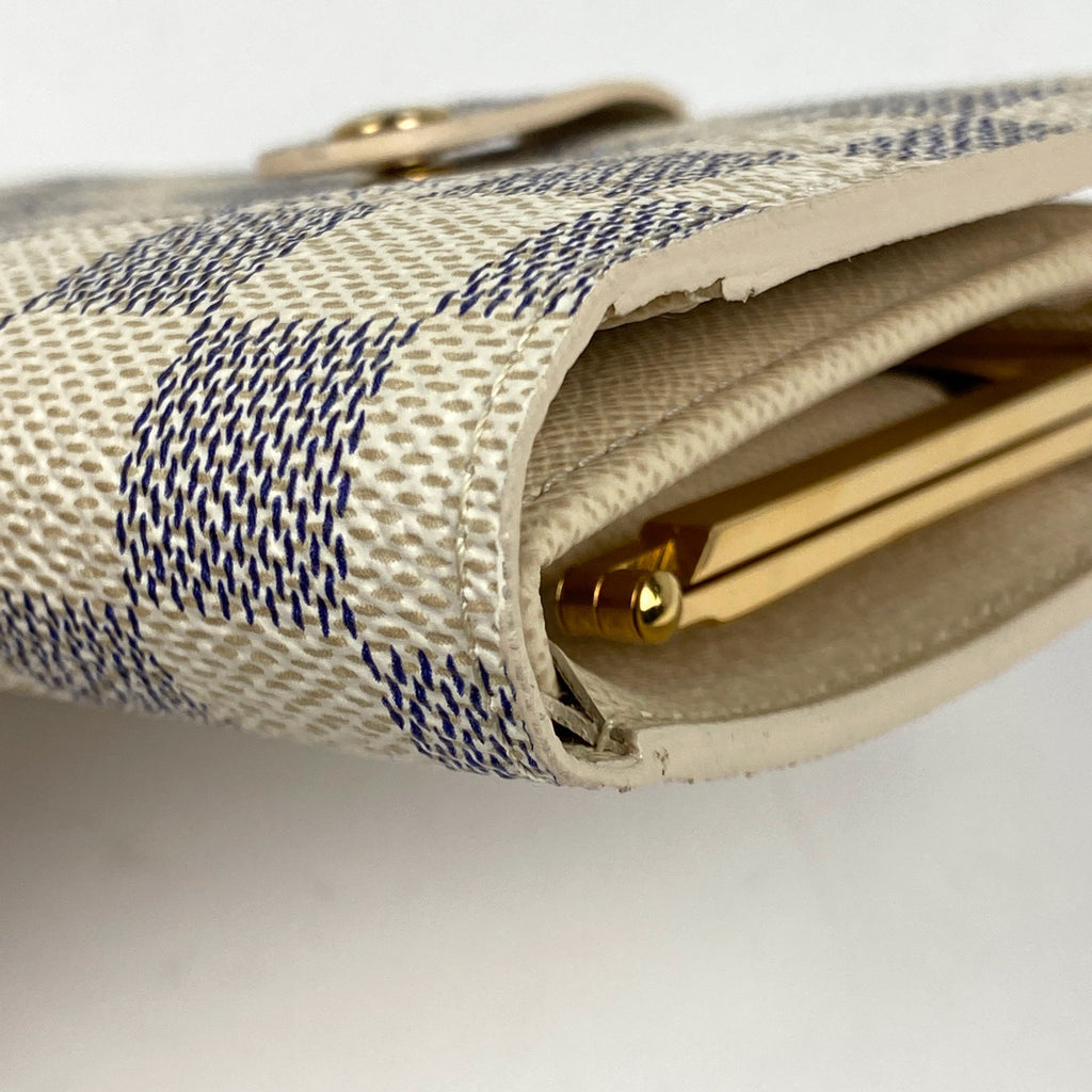 ルイ・ヴィトン ポルトフォイユ ヴィエノワ 二つ折り財布 ダミエアズール ホワイト N61676 レディース 【中古】brbag