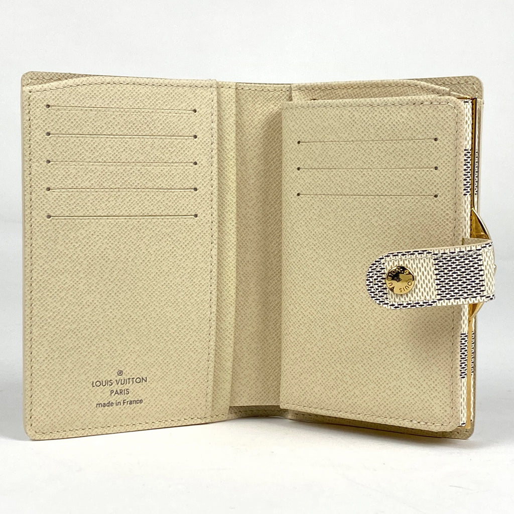 ルイ・ヴィトン ポルトフォイユ ヴィエノワ 二つ折り財布 ダミエアズール ホワイト N61676 レディース 【中古】brbag