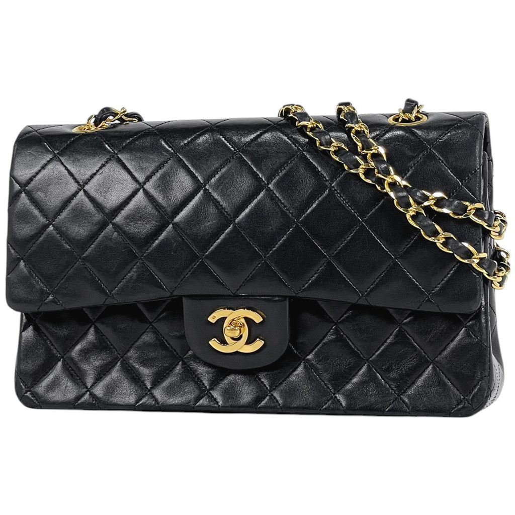 シャネル マトラッセ Wフラップ チェーン ショルダーバッグ ココマーク ショルダーバッグ レザー ブラック A01112 レディース 【中古】brbag