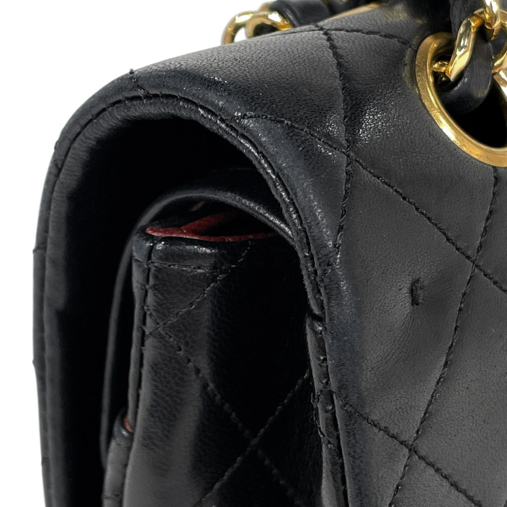 シャネル マトラッセ Wフラップ チェーン ショルダーバッグ ココマーク ショルダーバッグ レザー ブラック A01112 レディース 【中古】brbag