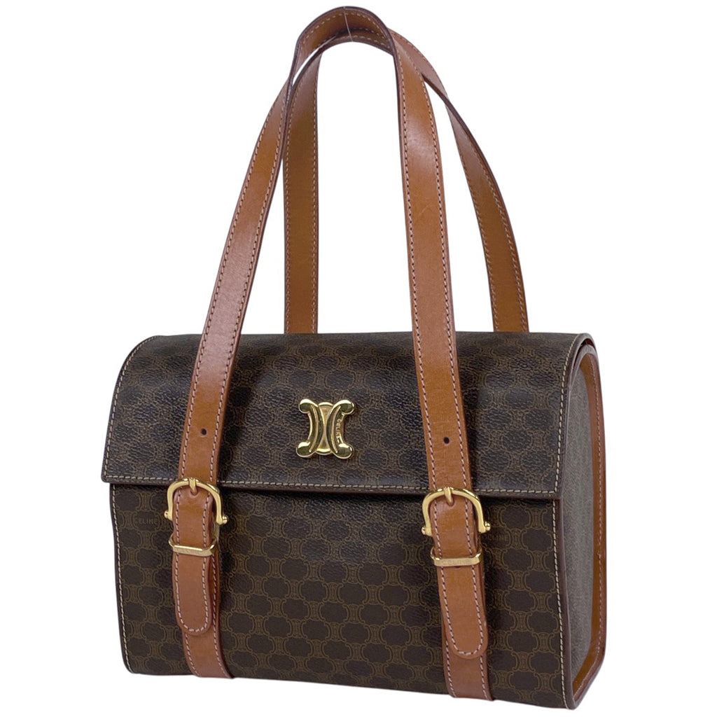 セリーヌ マカダム柄 ハンドバッグ コーティングキャンバス ブラウン レディース 【中古】brbag