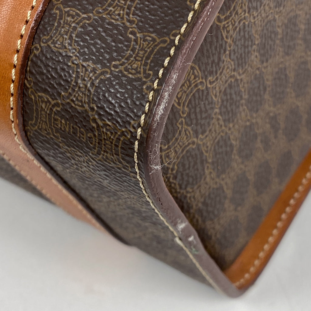 セリーヌ マカダム柄 ハンドバッグ コーティングキャンバス ブラウン レディース 【中古】brbag