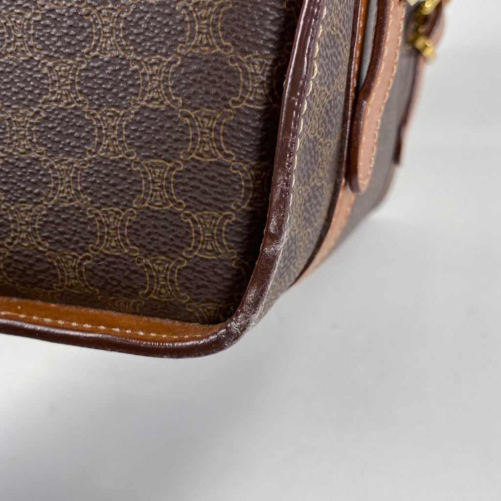 セリーヌ マカダム柄 ハンドバッグ コーティングキャンバス ブラウン レディース 【中古】brbag