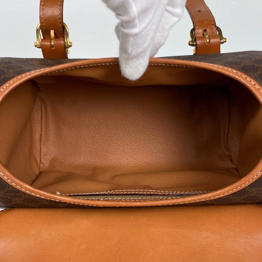 セリーヌ マカダム柄 ハンドバッグ コーティングキャンバス ブラウン レディース 【中古】brbag