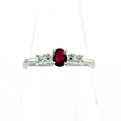 ルビー デザインリング プラチナ 指輪 メレダイヤ リング 11号 Pt900 ルビー ダイヤモンド レディース ノンブランドジュエリー 【中古】nbjwl