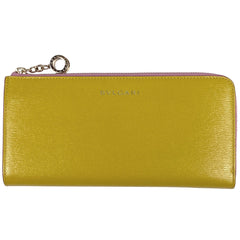 ブルガリ ロゴ 長財布 L字ファスナー ビーゼロワン バイカラー 長財布 レザー イエロー ピンク レディース 【中古】brbag