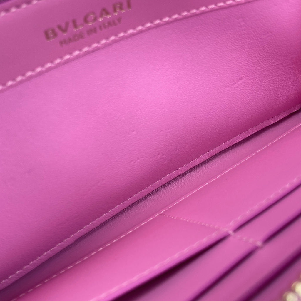 ブルガリ ロゴ 長財布 L字ファスナー ビーゼロワン バイカラー 長財布 レザー イエロー ピンク レディース 【中古】brbag