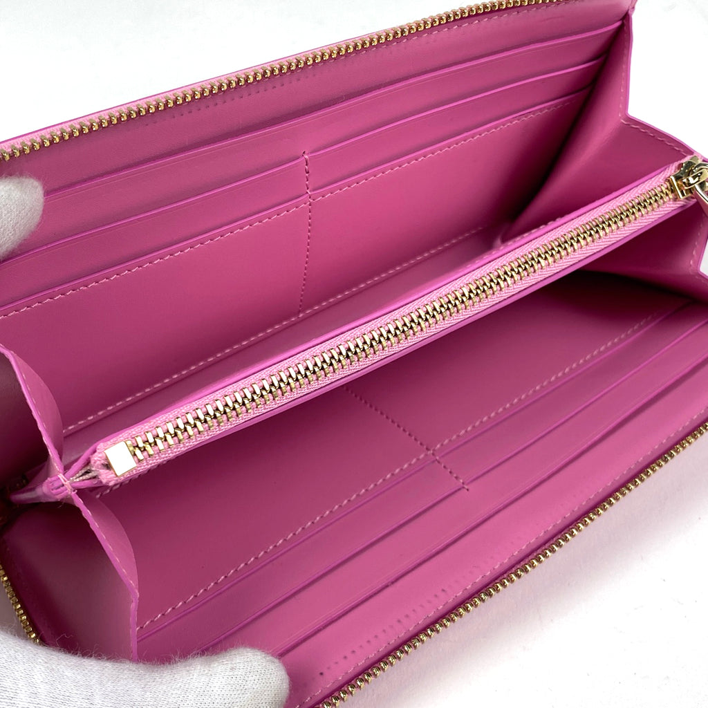 ブルガリ ロゴ 長財布 L字ファスナー ビーゼロワン バイカラー 長財布 レザー イエロー ピンク レディース 【中古】brbag