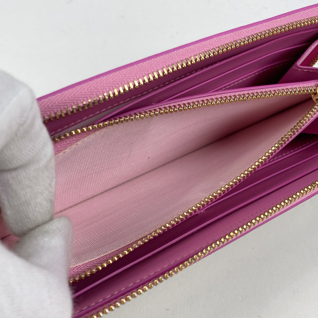 ブルガリ ロゴ 長財布 L字ファスナー ビーゼロワン バイカラー 長財布 レザー イエロー ピンク レディース 【中古】brbag