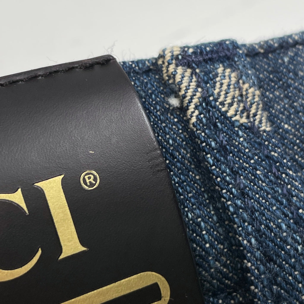 グッチ パイナップル パンツ ジャンボGG クロップド ボトムス デニムパンツ コットン ブルー メンズ 【中古】brapp