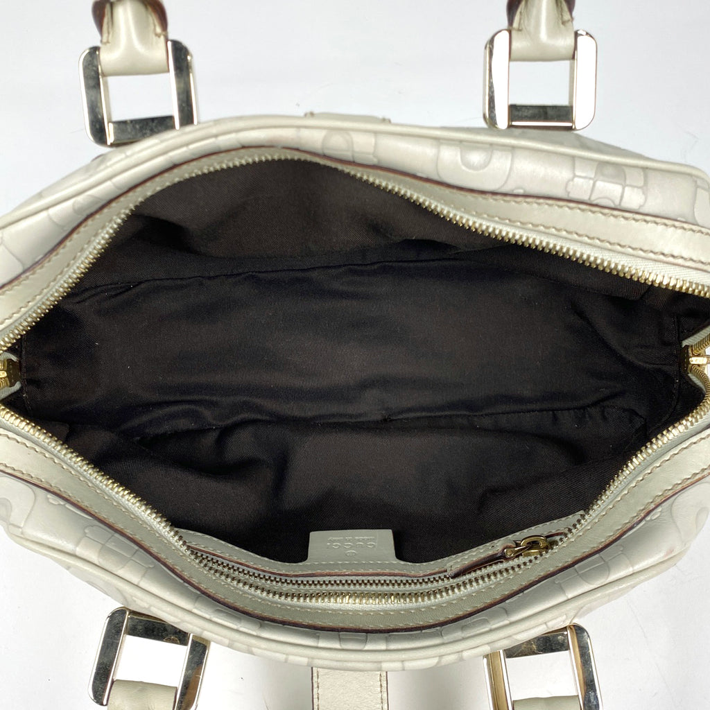 グッチ ホースビット柄 ハンドバッグ 手提げ ハンドバッグ レザー アイボリー 145772 レディース 【中古】brbag