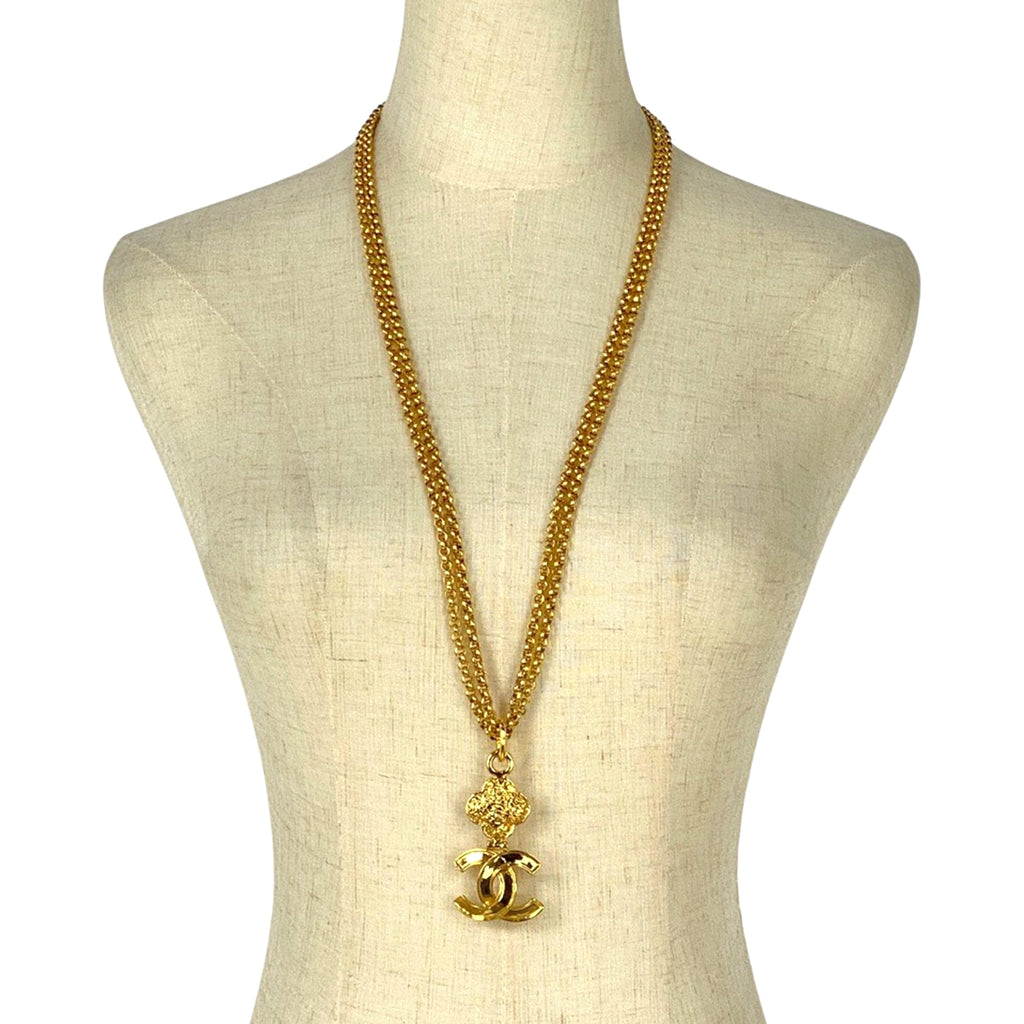 シャネル ココマーク チェーン ネックレス ロング 二連 ネックレス ゴールド レディース 【中古】bracc