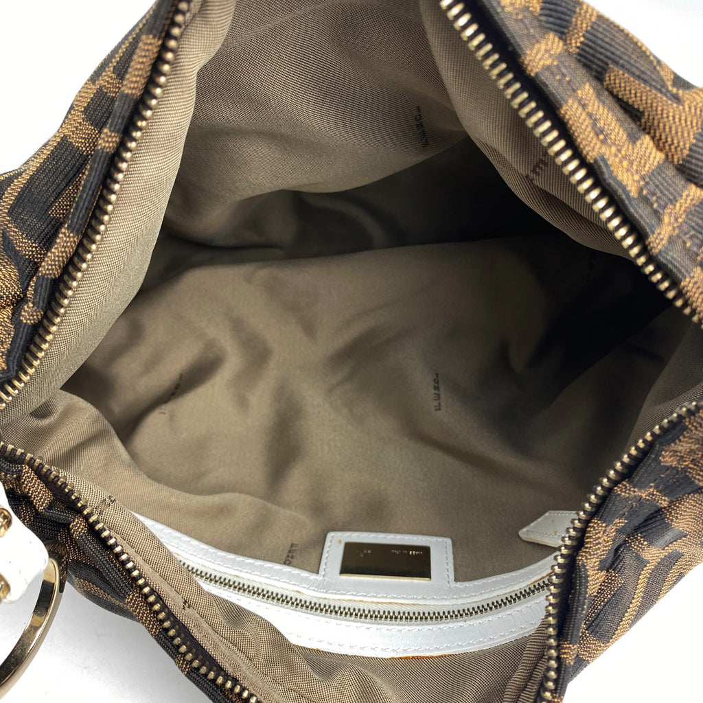 フェンディ ズッカ柄 ショルダーバッグ ワンショルダー ショルダーバッグ キャンバス ブラウン 8BR344 レディース 【中古】brbag