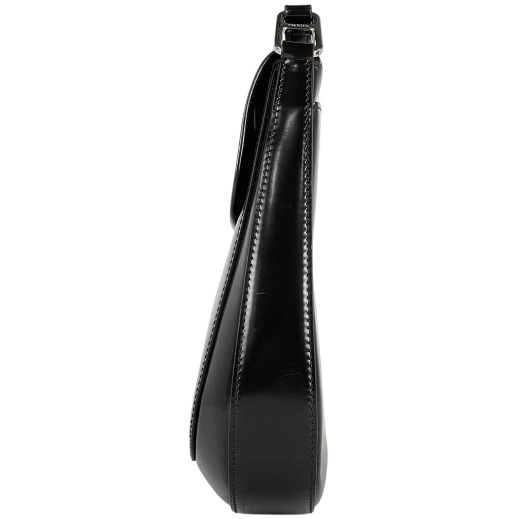 プラダ クレオ ショルダーバッグ 斜め掛け ロゴプレート ショルダーバッグ レザー ネロ(ブラック) 1BD316 レディース 【中古】brbag