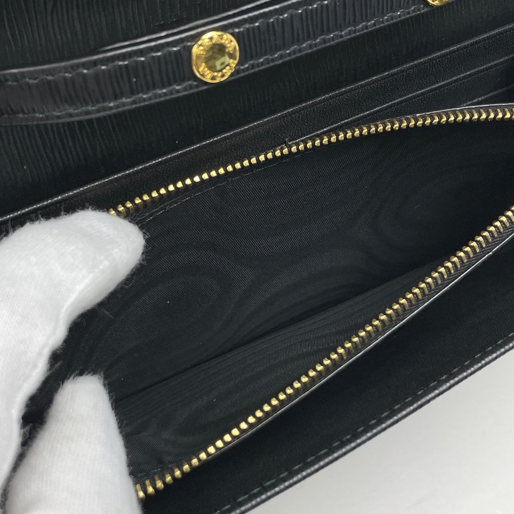 プラダ ロゴ チェーン ウォレット 長財布 レザー ネロ(ブラック) レディース 【中古】brbag
