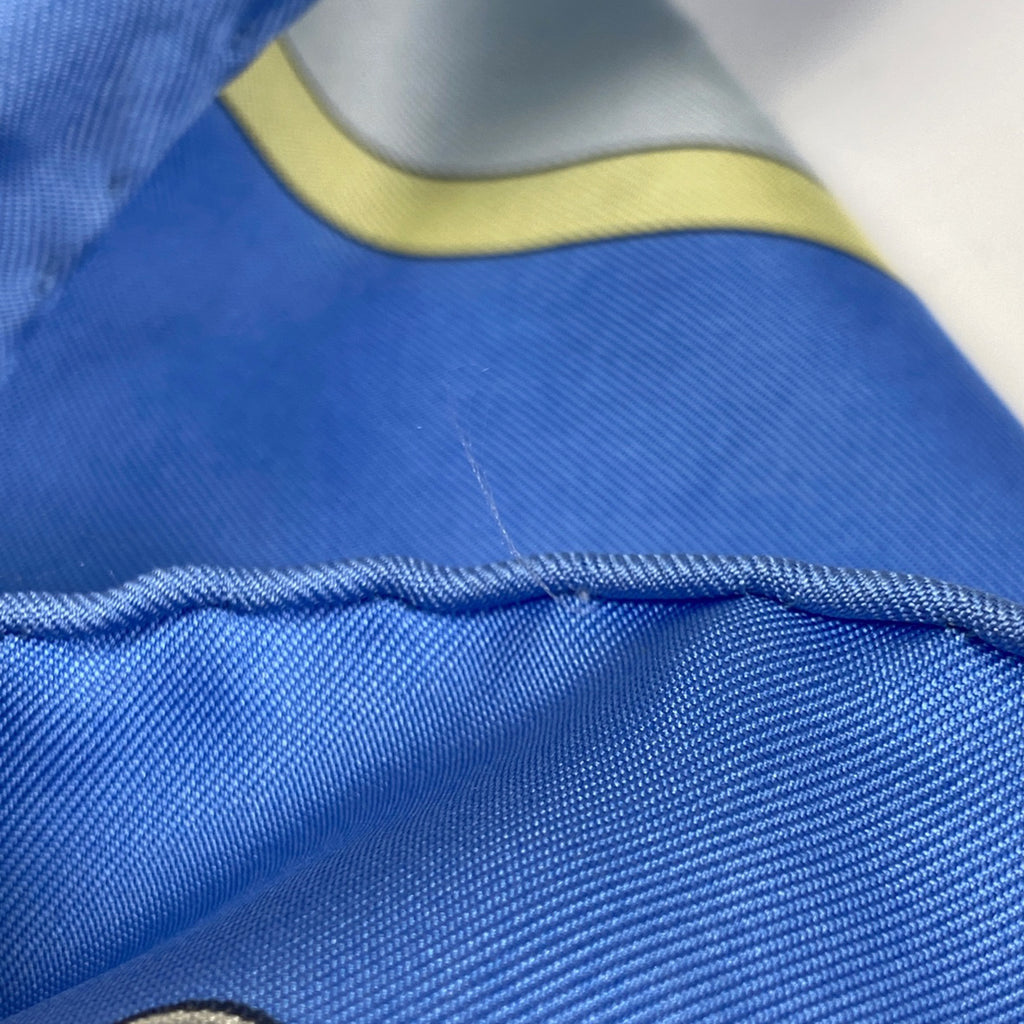 エルメス カレ 90 L'AIR MARIN 海風 船 貝殻 スカーフ シルク ブルー マルチカラー レディース 【中古】brbag